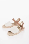 Bonpoint Leather Ankle Strap Sandals With Rafia Sole