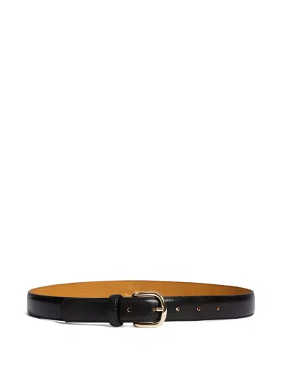 Bonpoint Leather Buckle Belt In Black