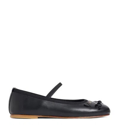 Bonpoint Kids' Leather Joie Ballet Flats In Black