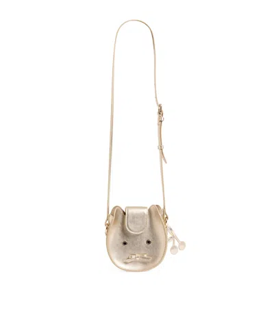 Bonpoint Kids' Leather Jura Cross-body Bag In Gold