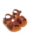 Shop Bonpoint Leather Sandals In Brown