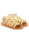 Bonpoint Leather Sandals In Yellow Lemon