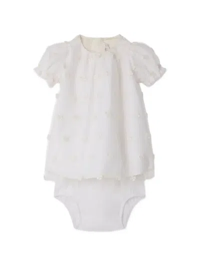 Bonpoint Babies' Lelisa Flower-emboridered Dress Set In White