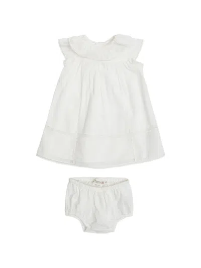 Bonpoint Babies' Lenou Ruffled Dress Set In White