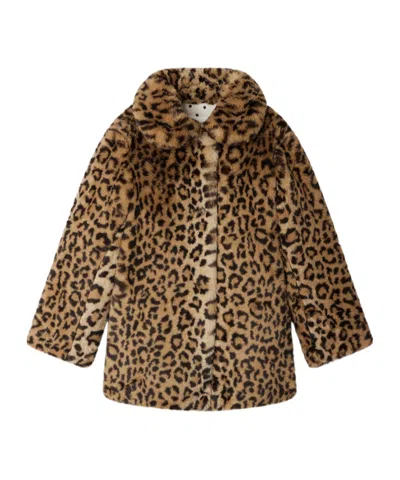 Bonpoint Kids' Leopard-print Coat In Brown
