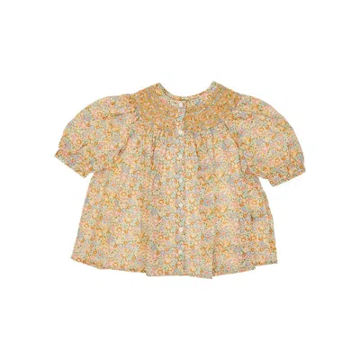 Bonpoint Liberty Cotton 'elouane' Blouse Kids In Multicolor