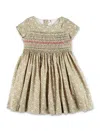Bonpoint Liberty Duchesse Dress For Girls In Brown