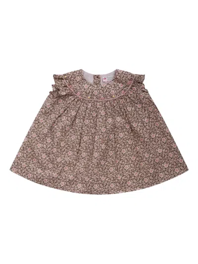Bonpoint Babies' Liberty Floral-print Dress In Brown