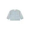 Bonpoint Light Blue Cardigan For Baby Girl With Cherries In Light Blue