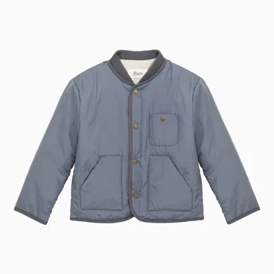 Bonpoint Light Blue Grey Padded Jacket In Gray