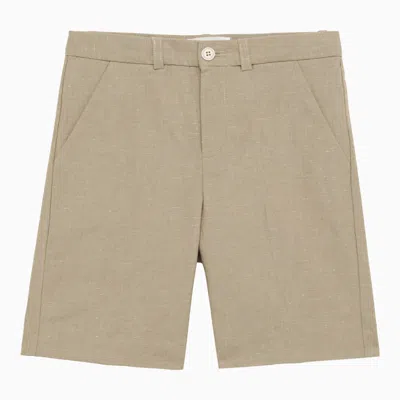 Bonpoint Light Brown Linen And Cotton Shorts In Neutral