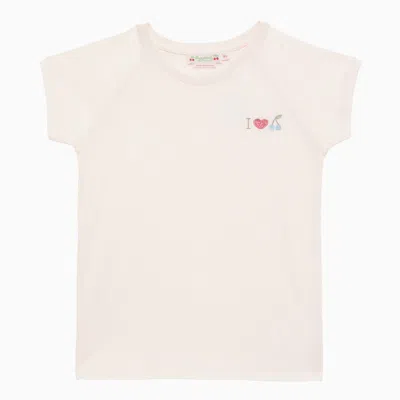 Bonpoint Light Pink Crew-neck T-shirt With Embroidery
