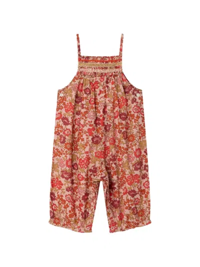 Bonpoint Kids' Lilisy Floral Jumpsuit In Gold