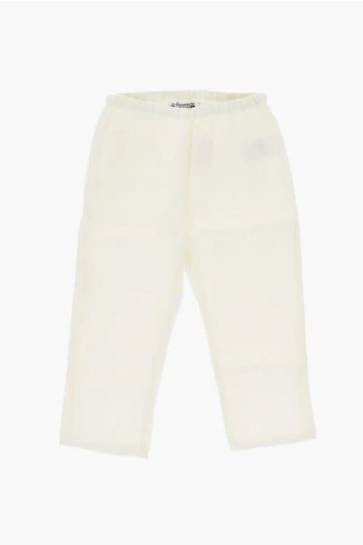 Bonpoint Linen Pants With Elastic Waistband In White