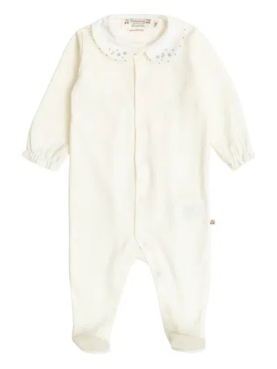 Bonpoint Lintina Star-embellished Collared Babygrow In White