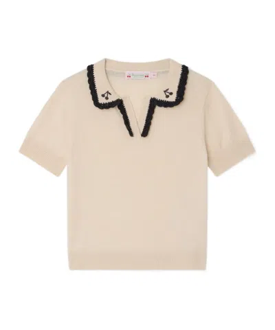 Bonpoint Lisette Short-sleeved Polo Jumper In White