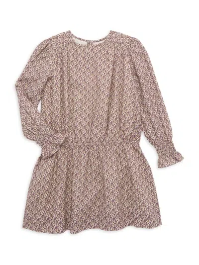 Bonpoint Kids' Little Girl's & Girl's Mariela Floral Print Dress In Brown