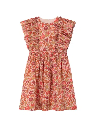Bonpoint Kids' Lizzy Ruffled Floral Dress In Pink