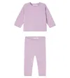 Bonpoint Loana Cotton And Cashmere Sweater And Pants Set In Purple