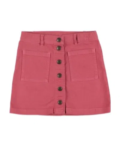 Bonpoint Logo Denim Skirt In Brown
