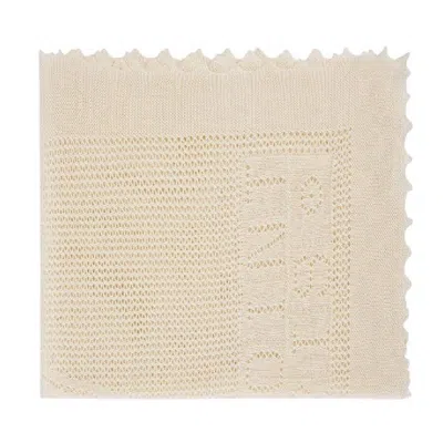 Bonpoint Logo Embossed Ruffle Edge Blanket In Neutral