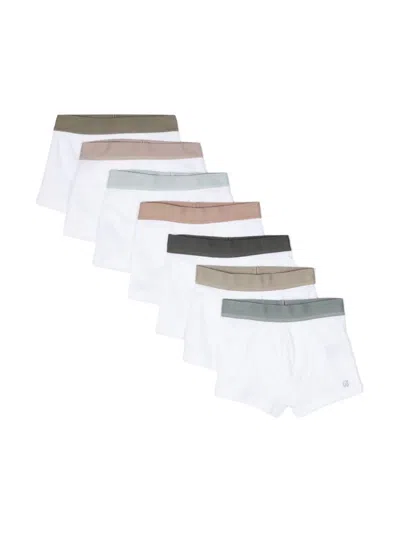 Bonpoint Kids' Logo-embroidered Briefs (set Of Seven) In White