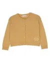 Bonpoint Logo-embroidered Cashmere Cardigan In Yellow