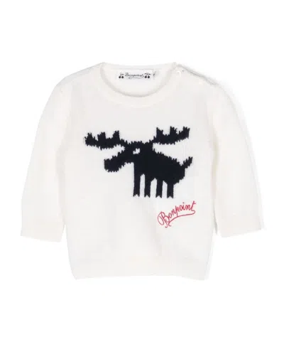 Bonpoint Logo-embroidered Cashmere Jumper In White