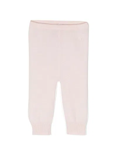 Bonpoint Babies' Logo-embroidered Cashmere Leggings In Pink
