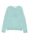 Bonpoint Logo-embroidered Cashmere Sweater In Blue
