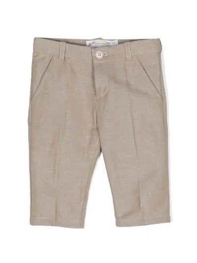 Bonpoint Babies' Logo-embroidered Chino Trousers In Neutrals