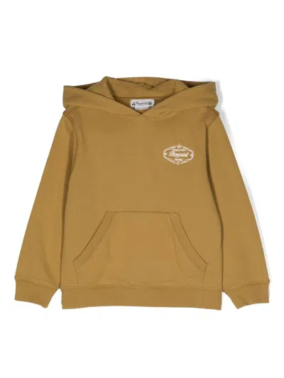 Bonpoint Kids' Logo-embroidered Cotton Hoodie In Gelb