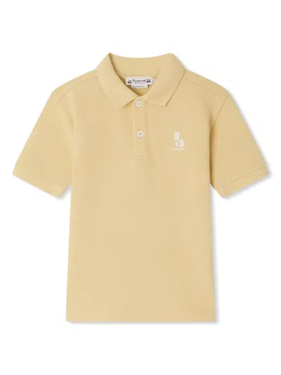 Bonpoint Kids' Logo-embroidered Cotton Polo Top In Gelb