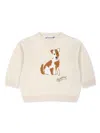 Bonpoint Logo-embroidered Intarsia-knit Jumper In Neutrals