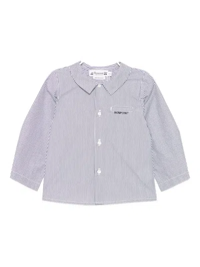 Bonpoint Babies' Logo-embroidered Striped Shirt In White