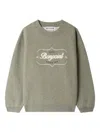Bonpoint Tonino Sweatshirt In Grey-green With Embroidered Logo In Gray