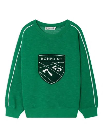 Bonpoint Kids' Logo-embroidered Sweatshirt In Green