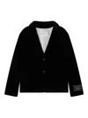 Bonpoint Logo-patch Button-fastening Blazer In Black