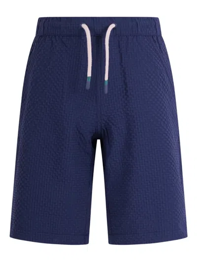 Bonpoint Kids' Logo-patch Drawstring Shorts In Blue