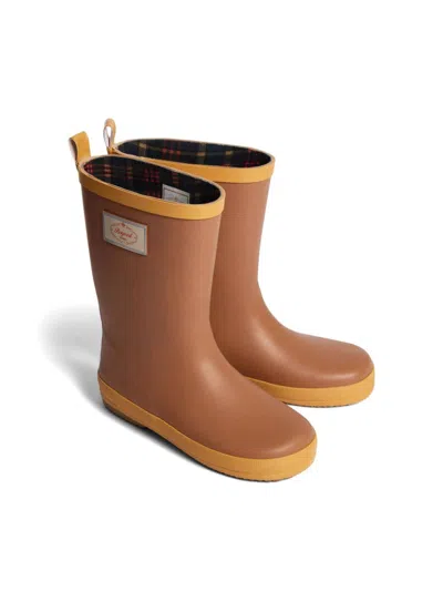 Bonpoint Kids' Logo Patch Wellingtons In Brown