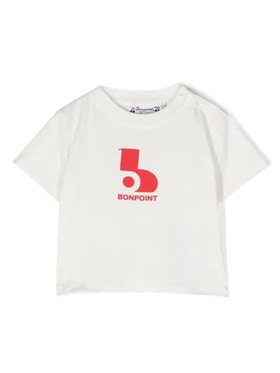 Bonpoint Babies' Logo-print Short-sleeve T-shirt In White