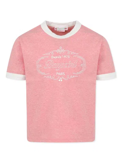 Bonpoint Kids' Logo-print T-shirt In 粉色