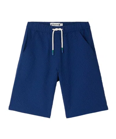 Bonpoint Logo-patch Drawstring Shorts In Blue