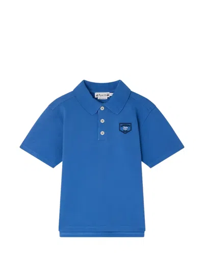Bonpoint Logo-patch Polo Shirt In Blue
