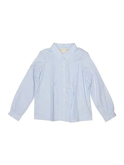 Pre-owned Bonpoint Kids' Long Sleeve Blouse In Blue
