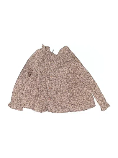 Pre-owned Bonpoint Kids' Long Sleeve Blouse In Brown