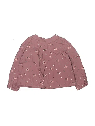 Pre-owned Bonpoint Kids' Long Sleeve Blouse In Burgundy