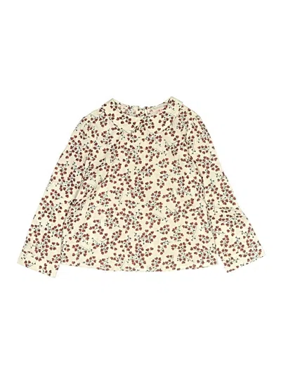 Pre-owned Bonpoint Kids' Long Sleeve Blouse In Ivory
