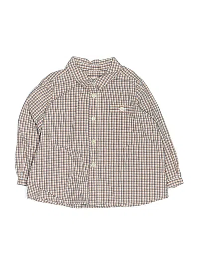 Pre-owned Bonpoint Kids' Long Sleeve Button Down Shirt In Brown