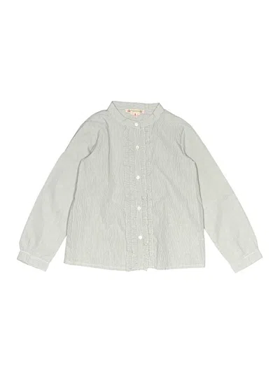 Pre-owned Bonpoint Kids' Long Sleeve Button Down Shirt In Gray
